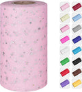Glitter Tulle Rolls, 6' by 50 Yards (150FT) Sequin Tulle Netting Fabric for Tutu Skirts Sewing Birthday Wedding Party Decoration (Light Pink)