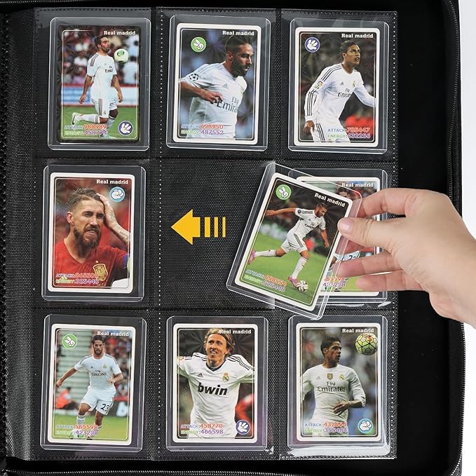 Toploader Binder with 9-Pocket Pages, Holds 288 "3×4" Rigid Toploader Hard Cases, Card Holder for Collectible Cards or Sports Cards, Durable Sleeves for Storage & Display (Grass)