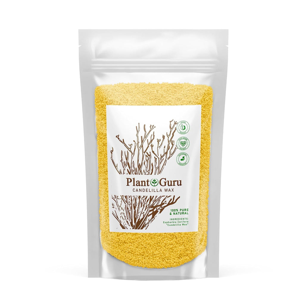 Candelilla Wax Pellets 8 oz. 100% Pure Natual Food Grade Vegan Wax For DYI Lip Balm, Soap and Candle Making, Creams and Lotions. Great For Skin, Face, and Hair applications. Beeswax Alternative