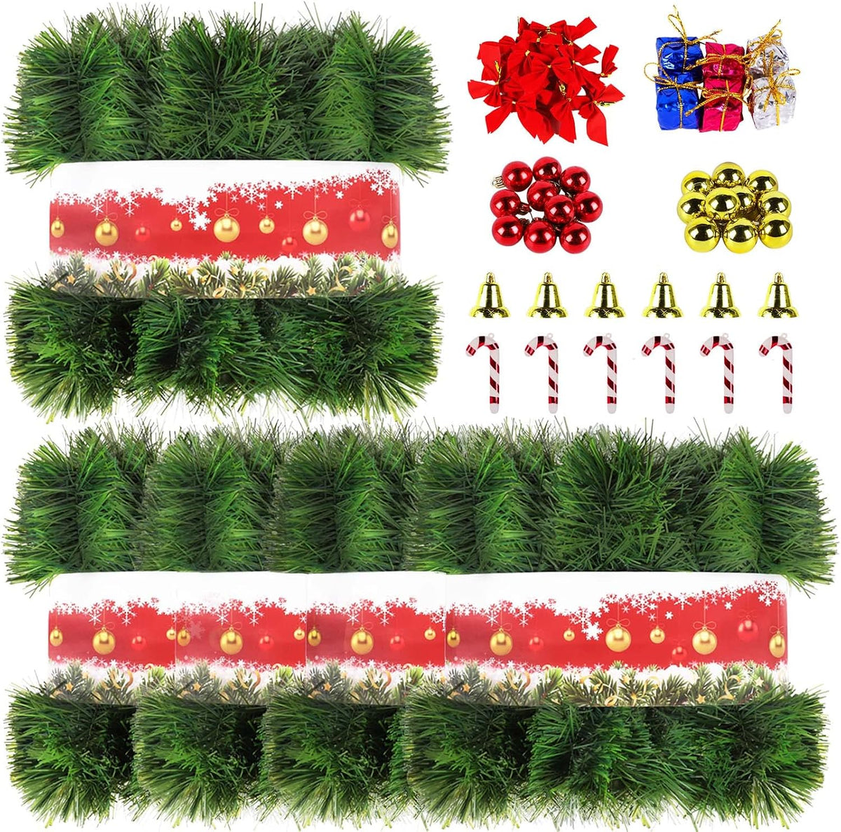 250ft christmas green garland flower for christmas and, main product view