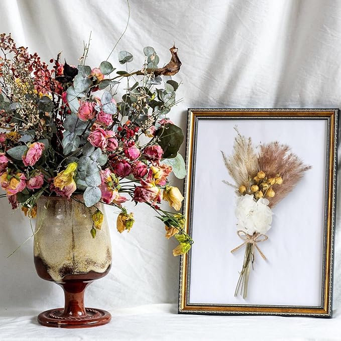 10/12/24/36 Pack Mini Dried Flowers for Vase Wedding Various Mini Bouquet Dried Small Wildflowers Natural Flowers Bulk for Crafts DIY Decor (36, Plain Colour)