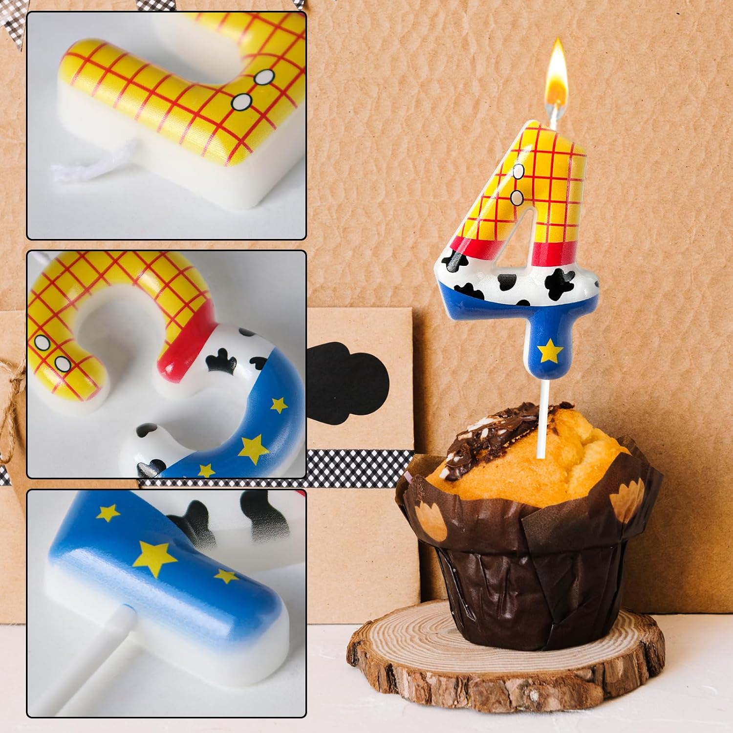 Birthday Number Candles, Cartoon Story Number Candles, Cartoon Cake Decorations, Birthday Decoration Supplies, Suitable for Party Celebrations (4)