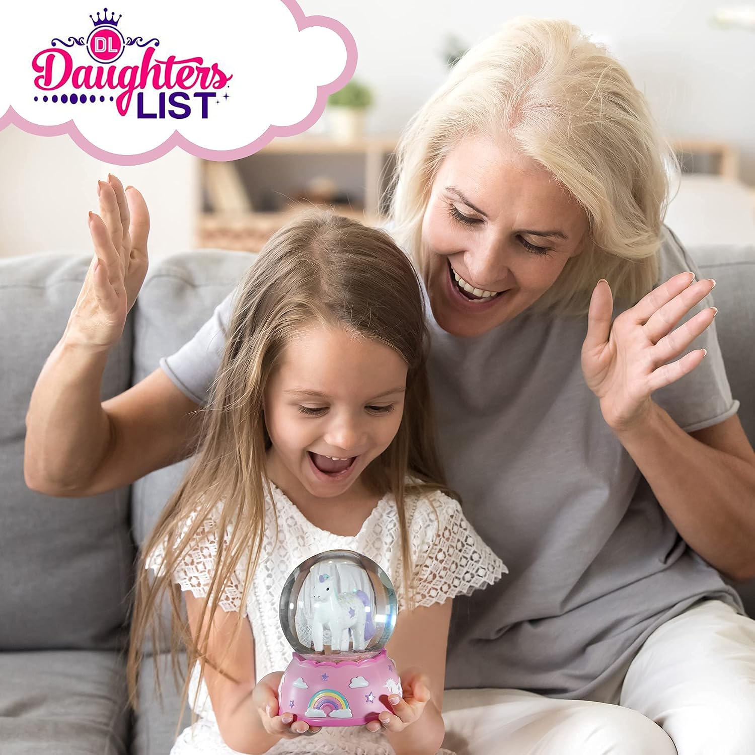 Shatterproof Unicorn Snow Globe for Girls - Hand-Painted Musical Water Globe with Glitter - Plastic Unbreakable Kids Snow Globe - Gift for Toddlers & Little Girls Ages 3+