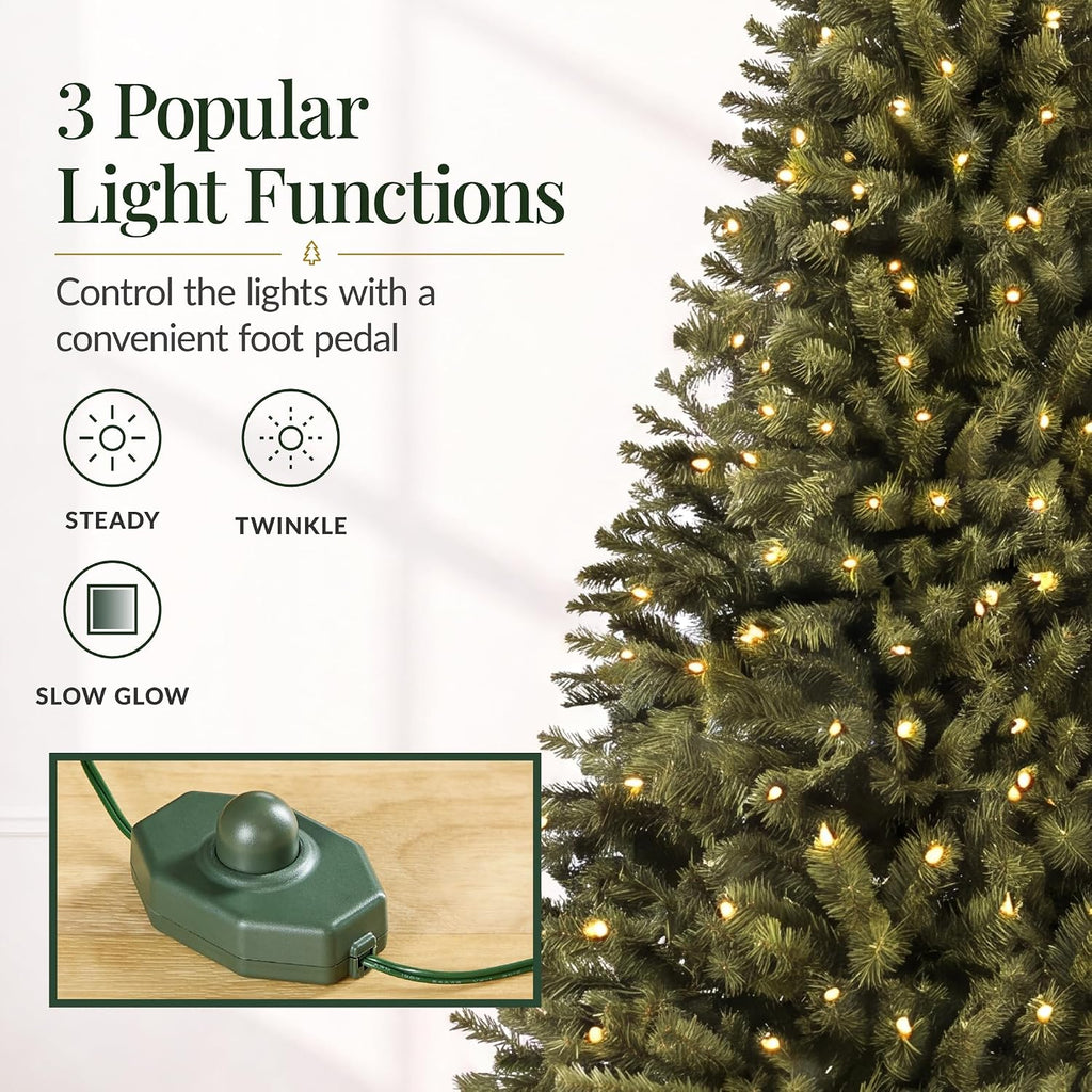 best choice products 9ft artificial christmas tree with, side view
