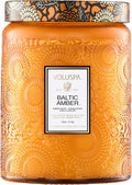 Voluspa Baltic Amber Candle, 18 oz, Coconut Wax Blend, Scented Candles for Home, 100 Hour Burn Time, Candle Jar