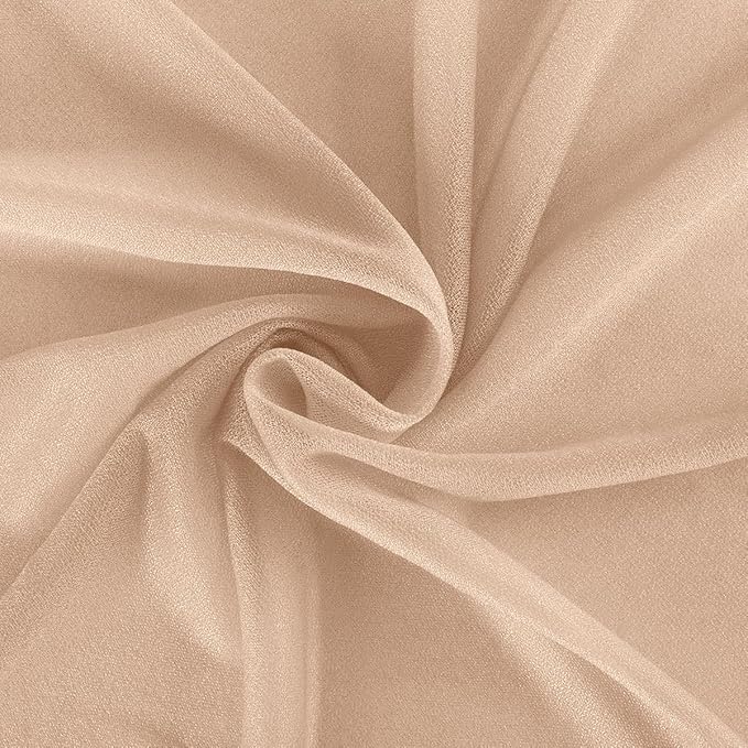 Fall Nude Wedding Arch Draping Fabric 1 Panel 29" × 20FT Sheer Drapes Outdoor Curtain for Wedding Ceremony Baby Bridal Shower Arch Ceiling Backdrop Decor