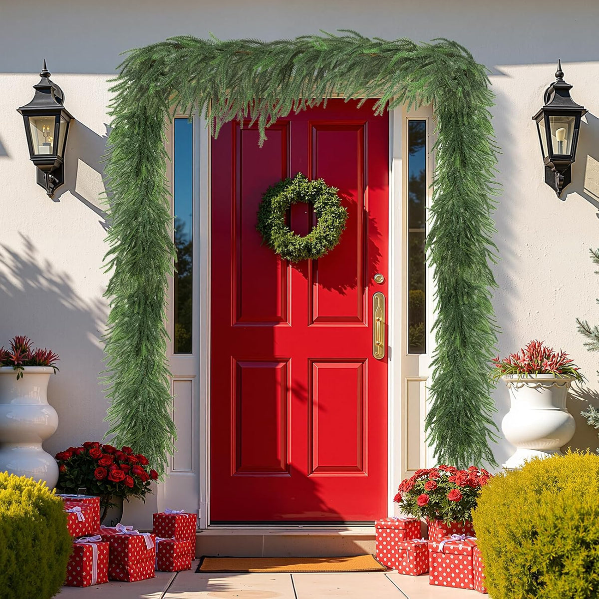 15 ft artificial christmas norfolk pine garland extra showing dimensions