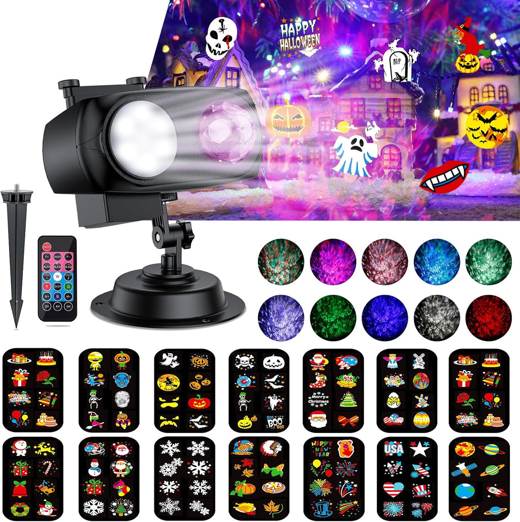 brighter halloween christmas outdoor projector lights with 14, close-up detail