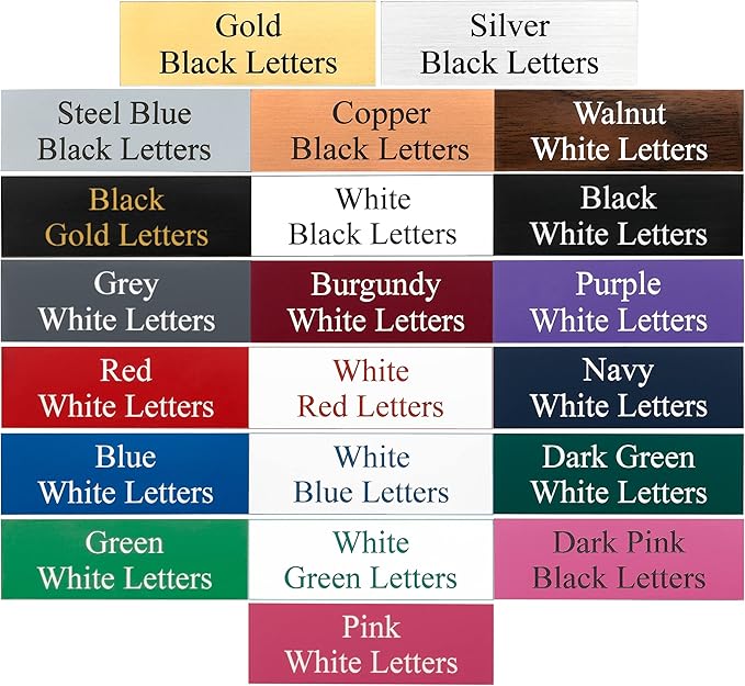Custom Engraved Name Badges with Pin or Magnet Backing, 1" x 3" - Personalized Acrylic Name Tag with 15 Font Options and 21 Color Options - 10 Tags