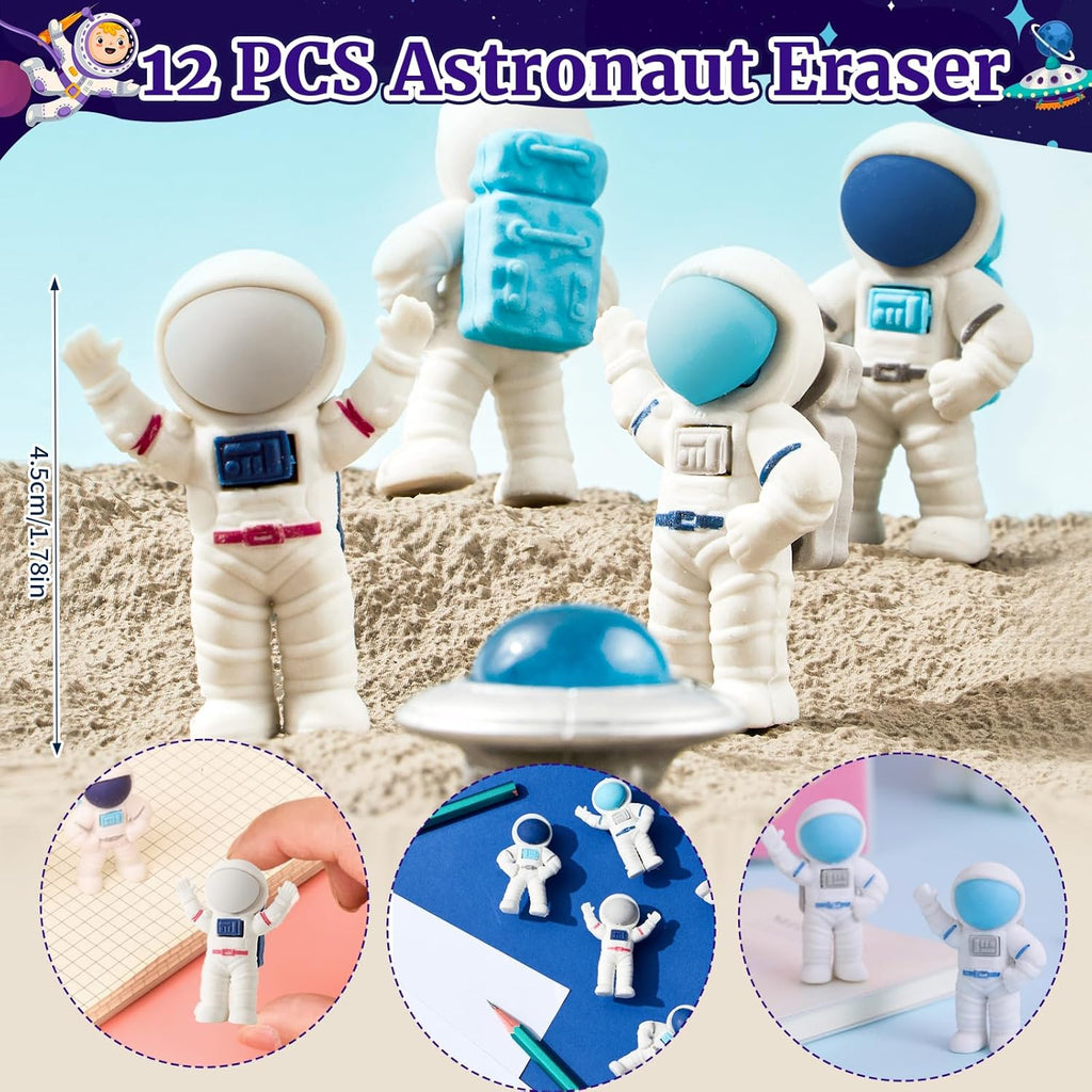 SNLN Outer Space Party Favors Birthday Supplies Non-Woven Gift Bag Stress Ball Spaceship Toy Astronaut Eraser Silicone Bracelet Keychain Tattoo Sticker Galaxy Space Goodie Bags Party Decoration