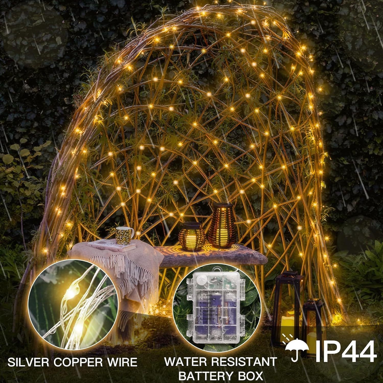 suddus Fairy Lights Battery Operated with Remote, 33ft 100 LED Dimmable Twinkle Lights with Timer, Waterproof Copper Wire String Lights for Bedroom, Christmas, Tree, Indoor Outdoor Decor (Warm White)
