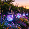 sun power cracked glass globe lantern hanging color, main product view
