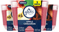 Glade 3-Wick Scented Candle Jar, Apple Cinnamon, Air Freshener Infused with Essential Oils, 6.8 Oz, 3 Count