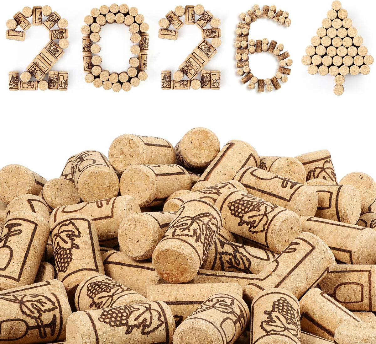 Qunclay 500 Pcs Natural Wine Cork for Bottle, 0.87" X 1.73", Straight