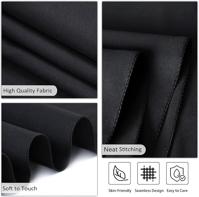 8 Pack Black Round Tablecloth 108 Inch Black Table Cloth Stain and Wrinkle Resistant Round Tablecloths Reusable and Washable Polyester Fabric Table Covers for Buffet Wedding Party and Banquet