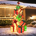 tangkula 5.6 ft christmas lighted gift box tower, main product view