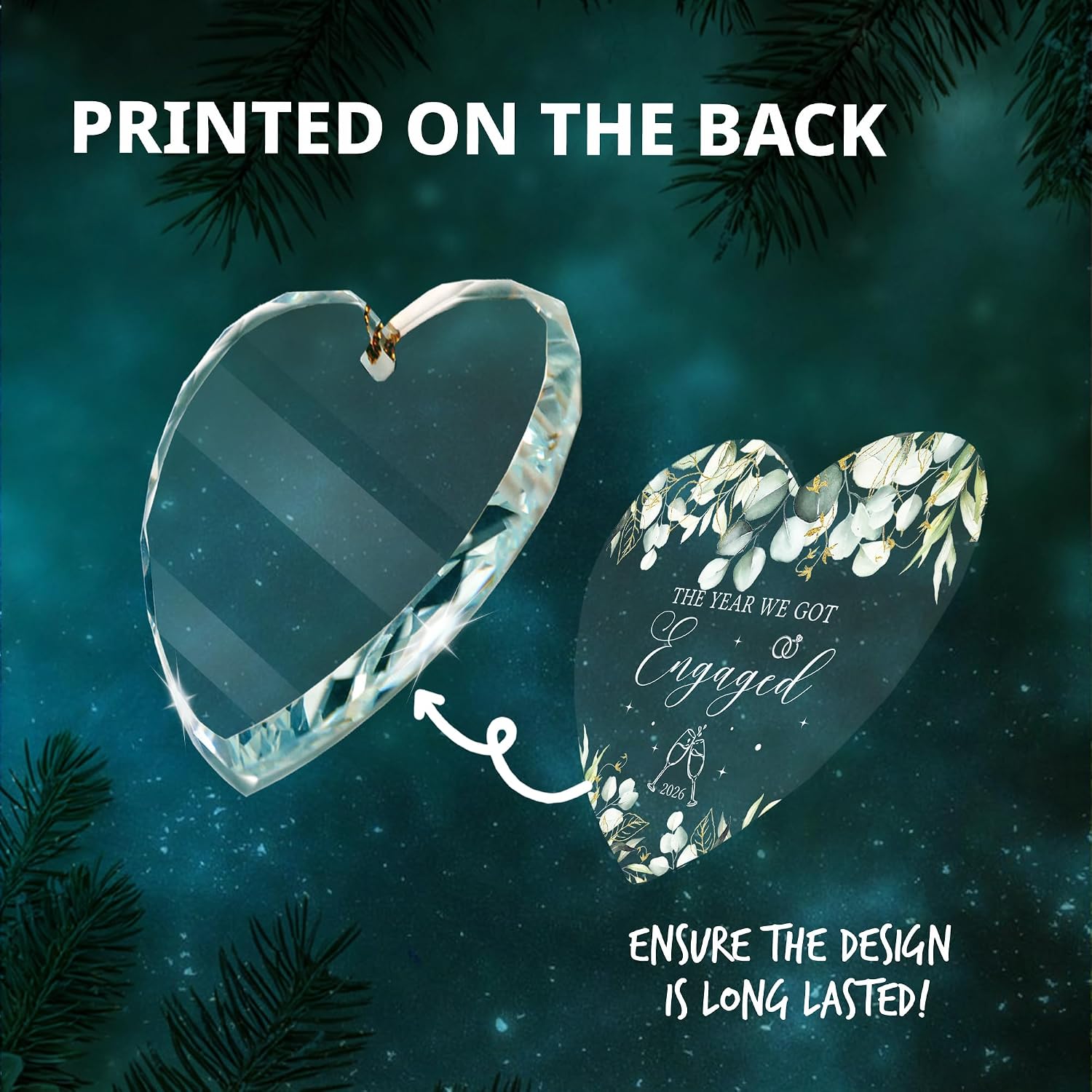 Engagement Gifts for Couples 2026, Glass Engagement Ornament 2026 - The Year We Got Engaged Ornament for Daughter, Newly Engaged Gifts for Couple Friend, for Fiance, Bride to Be