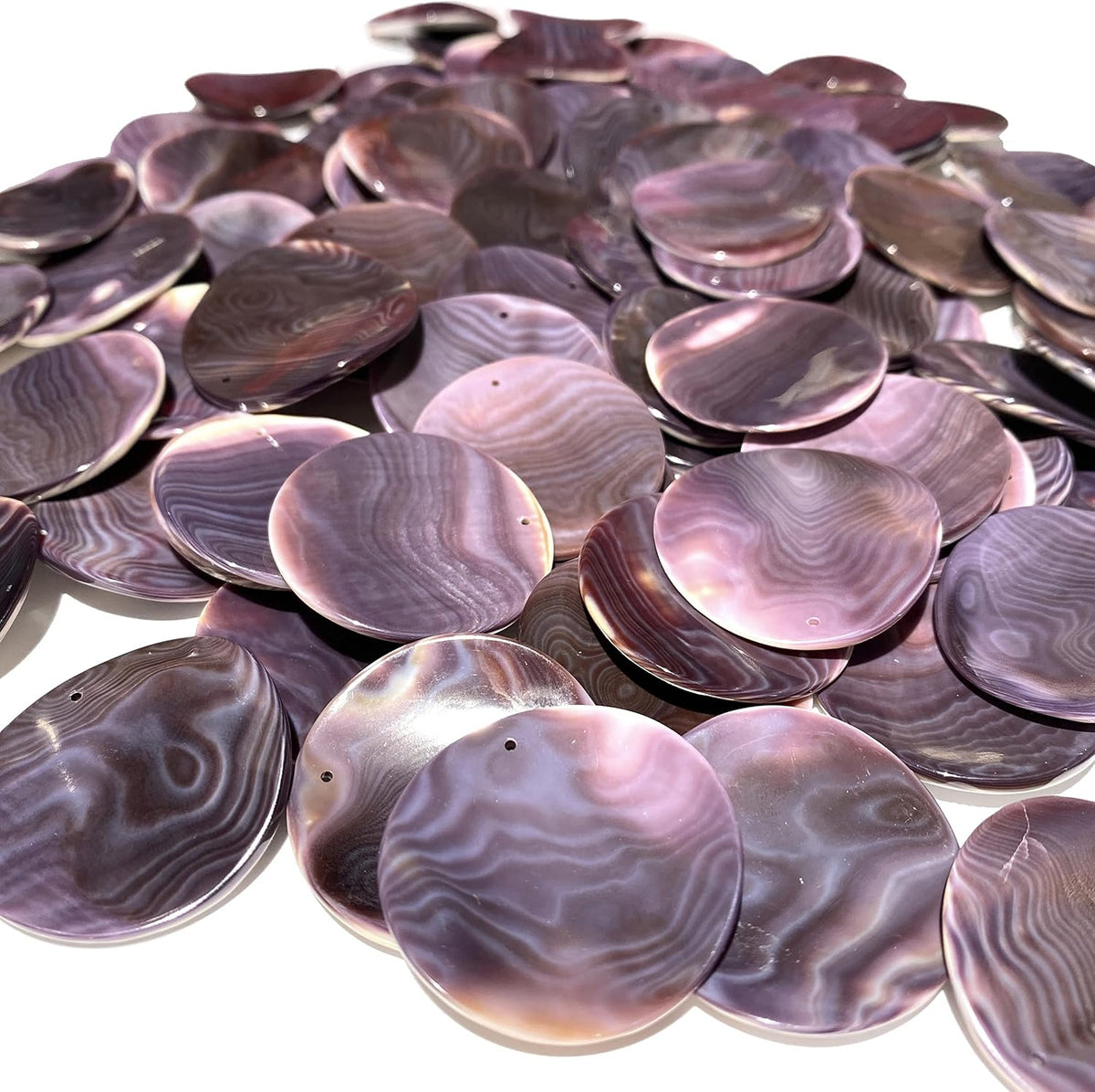 abcgems darkest wampum shell pendant beads usa coin, main product view