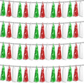 4P Red Green White Foil Fringe Metallic Tassel Streamers Banner Tassel Garland for Parade Floats, Graduation, Wedding, Birthday, Halloween, Christmas, Mexican Italian Birthday Party Decorations