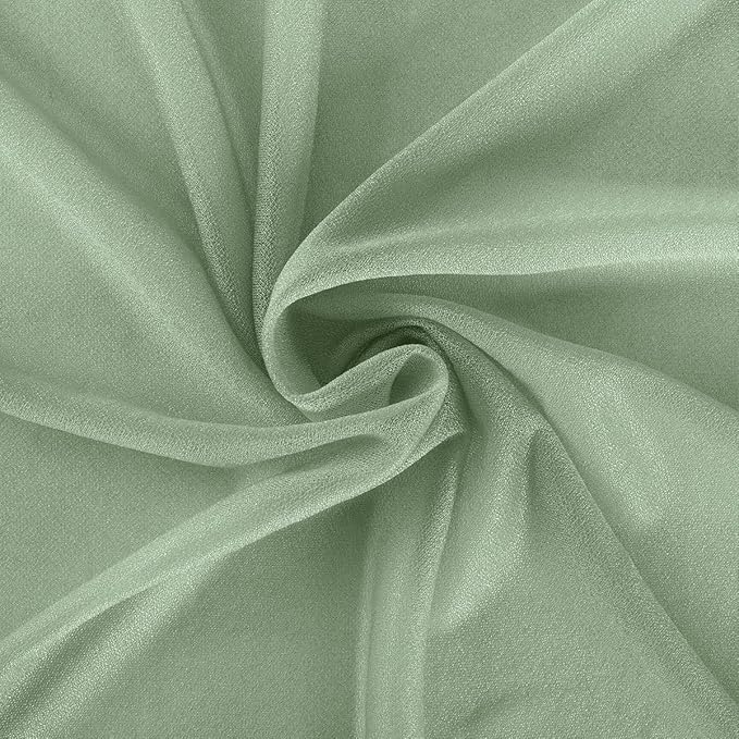 Sage Green Wedding Arch Draping Fabric 2 Panels 29" x 20 FT Wedding Drapes for Backdrop Sheer Green Curtains for Romantic Bridal Baby Shower Ceremony Birthday Party Fall Outdoor Events