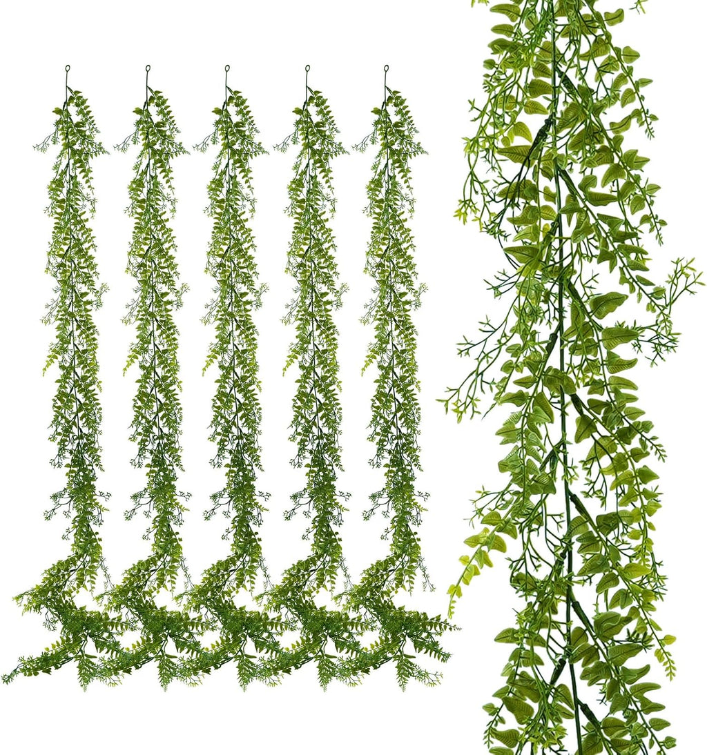 artificial greenery garland 6 pack, 5.57ft, for hanging, main product view