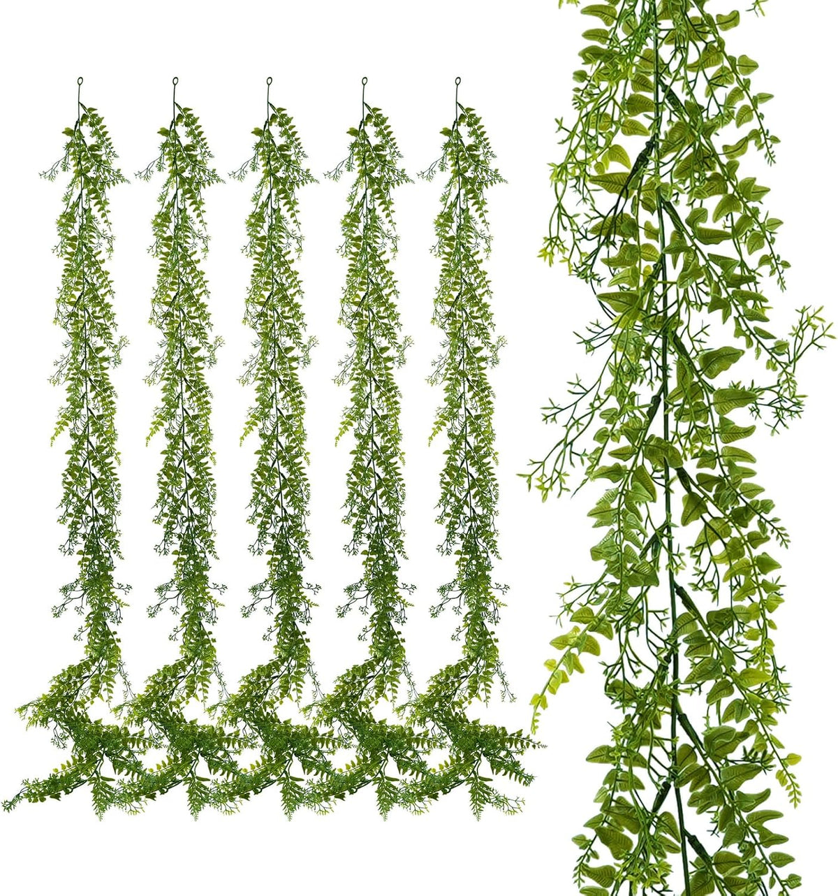 artificial greenery garland 6 pack, 5.57ft, for hanging, main product view