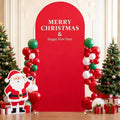 6.6FT Red Arch Cover - Polyester Fitted Wedding Arch Stand Covers Round Top Chiara Arch Backdrop Cover for Birthday Party Banquet Photo Background Decoration