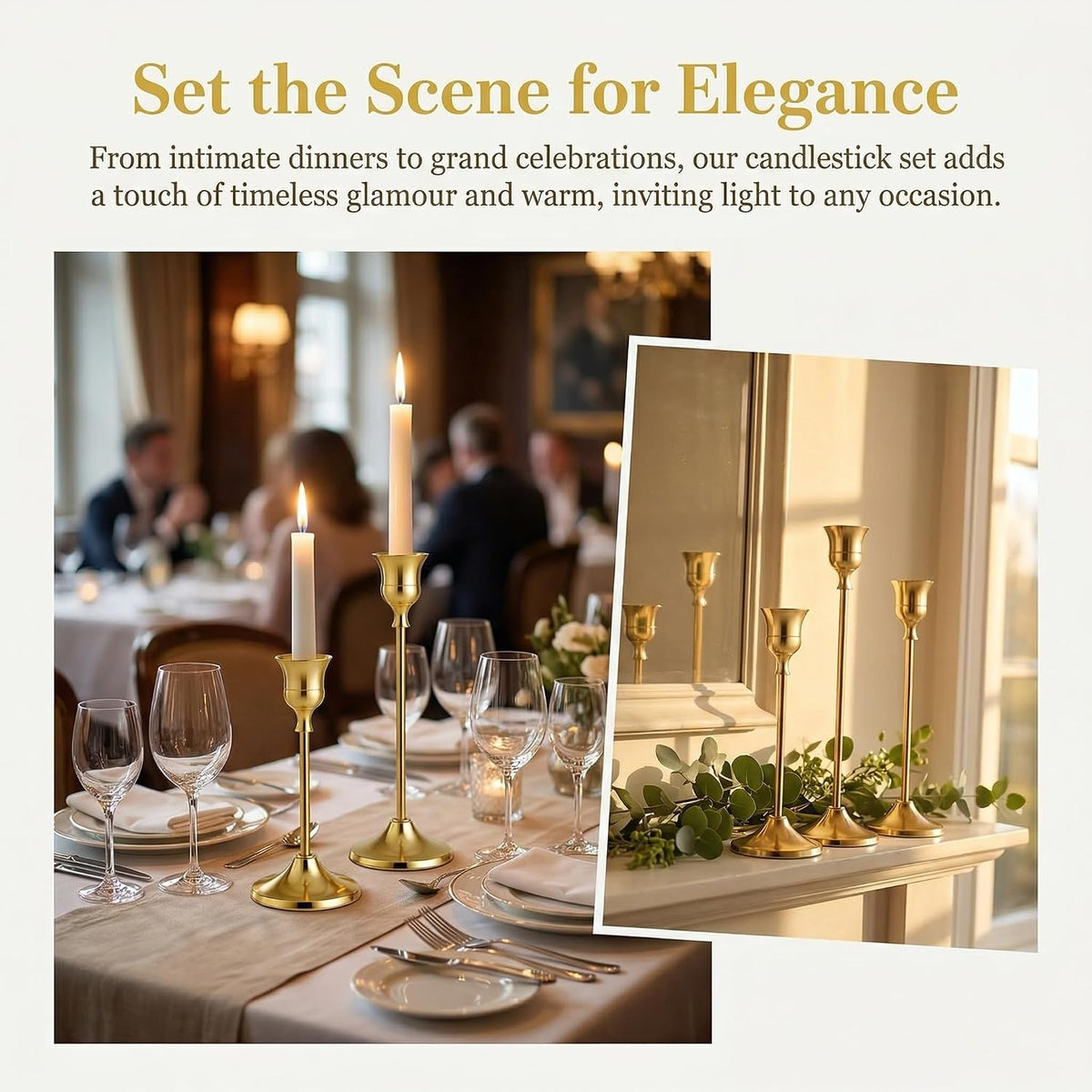 12PCS Candle Holders Vintage Centerpiece Candlestick Holder