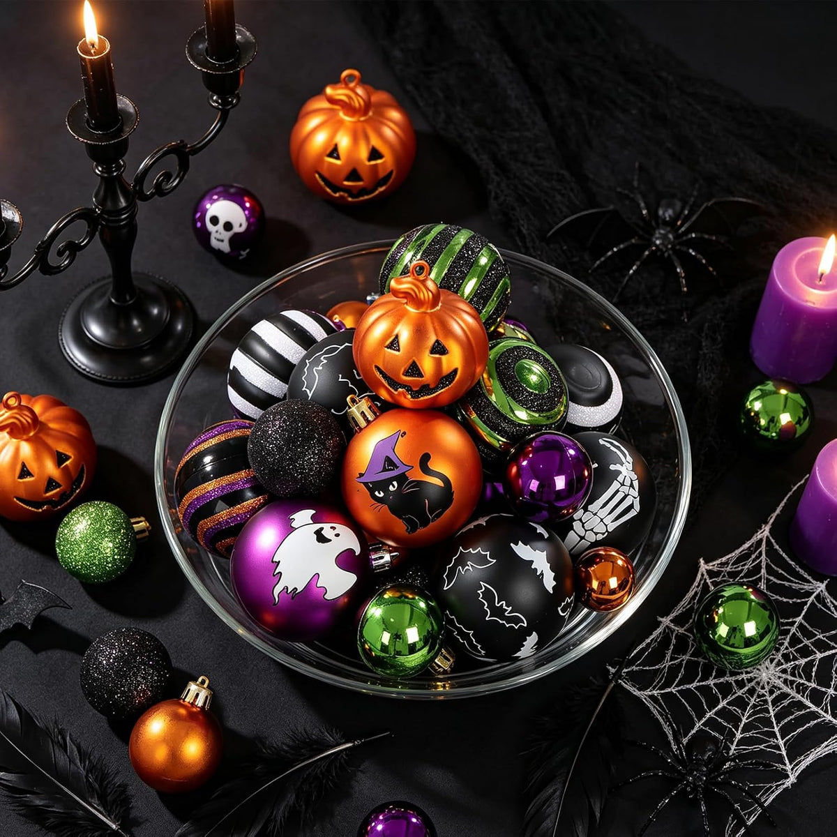 45ct Halloween Ornaments Tree Decorations 2.36" Shatterproof Set