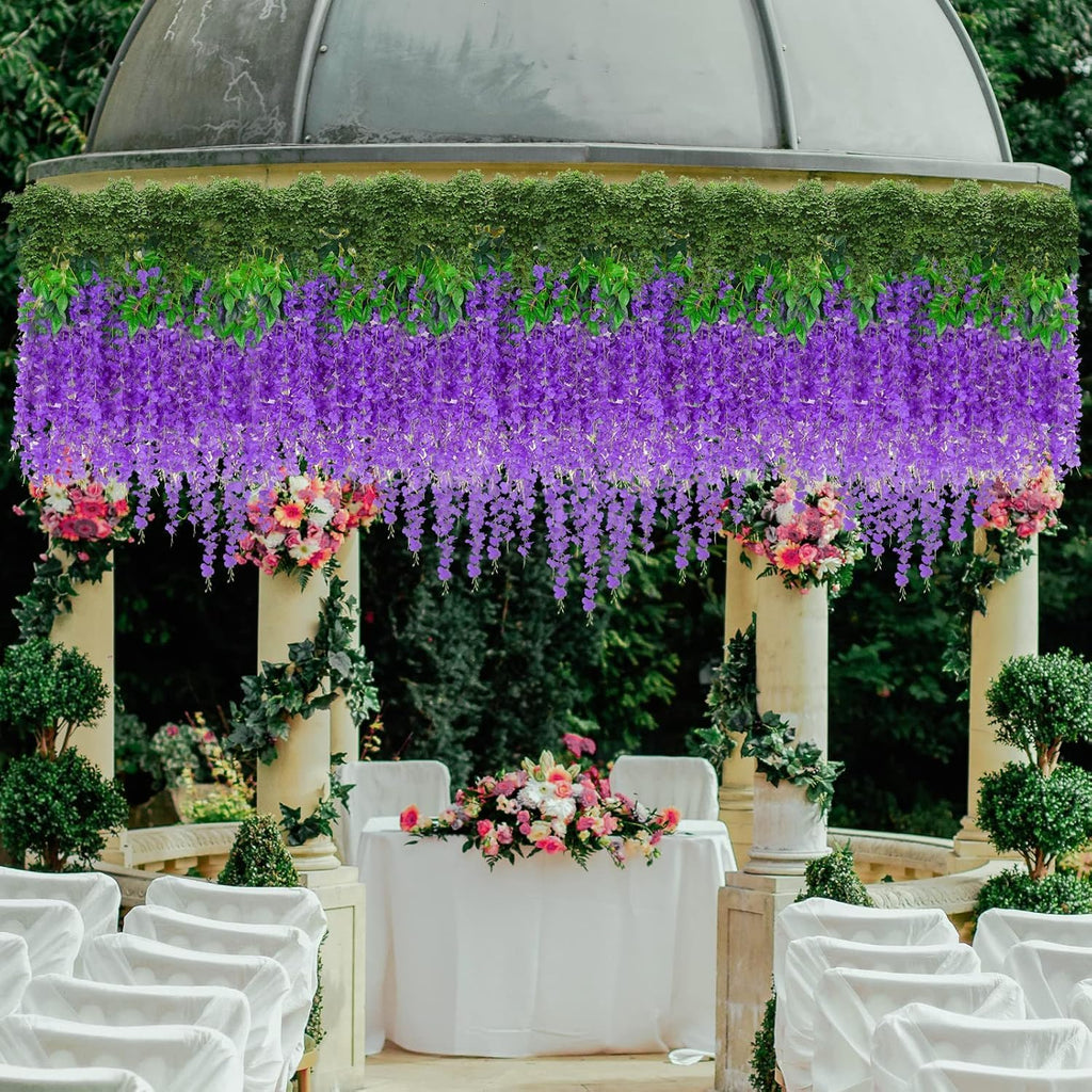 artificial wisteria hanging flowers fake wisteria flower garland showing dimensions