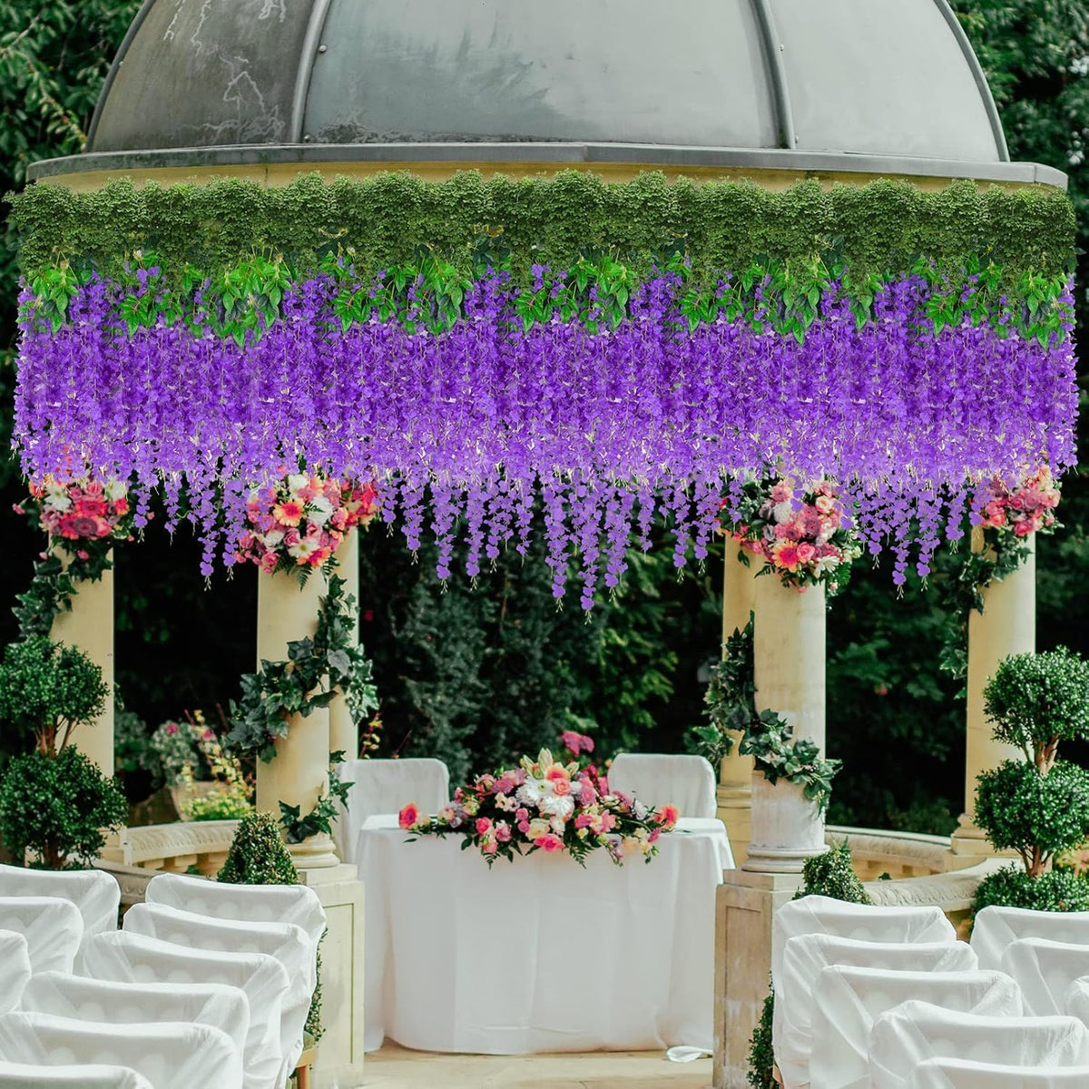 artificial wisteria hanging flowers fake wisteria flower garland showing dimensions
