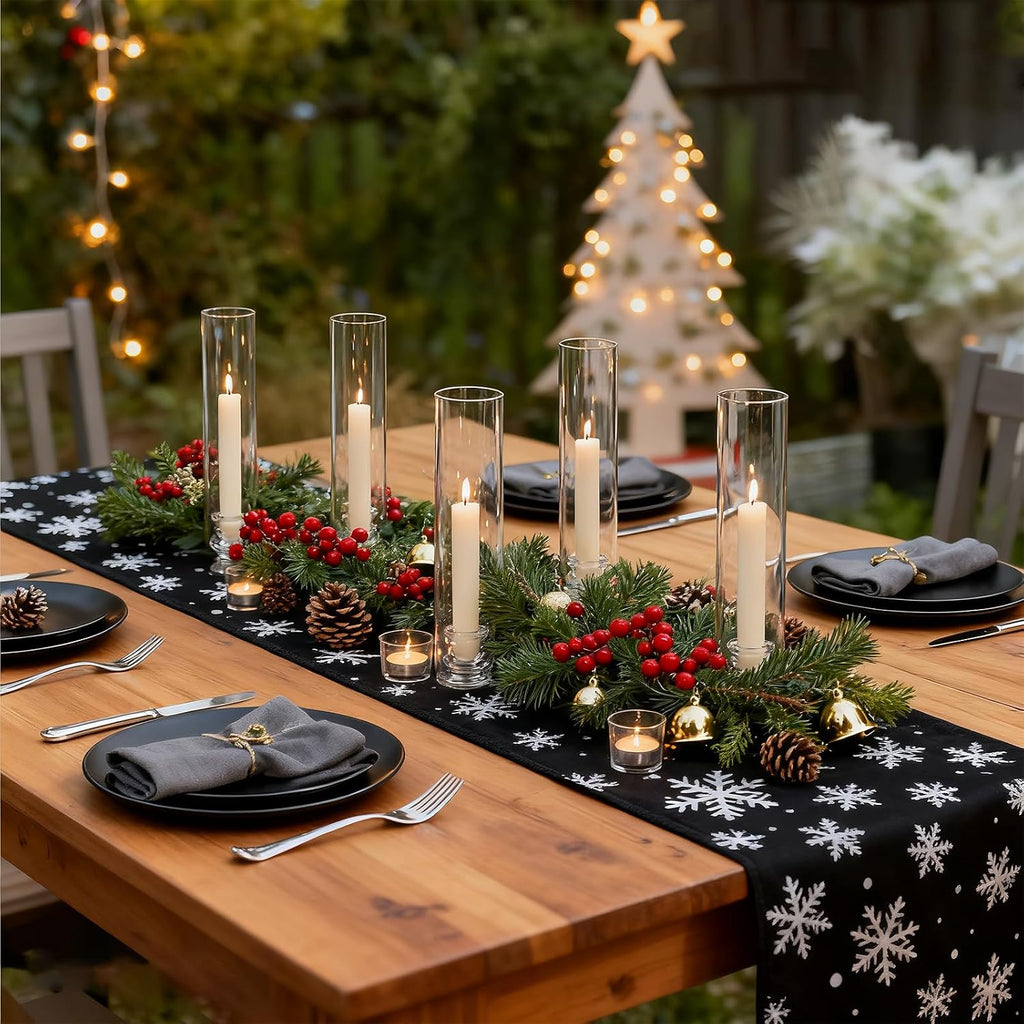 20 Pack Glass Hurricane Candle Holders 12.6" Open Ended Candlestick Holder Tubes Clear Bottomless Cylinders Suitable Taper LED Candles for Wedding Party Christmas Table Centerpiece Decor