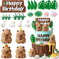 Knana 25Pcs Capy Cake Toppers Capy Figurine Birthday Cake Decorations with Duck Cake Topper for Capy Baby Shower Birthday Party Supplies