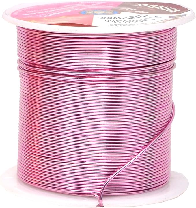 Mandala Crafts 20 Gauge Anodized Aluminum Craft Wire for Jewelry Making - 450 FT Colored Flexible Silver Copper True Blue Pink Ice Blue Green Wire - Bendable for Bonsai Armature Crafting Sculpting