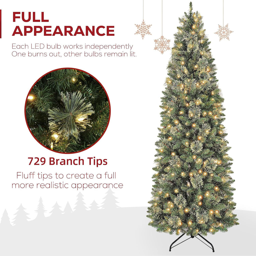 hykolity 7.5 ft slim prelit christmas tree with shown in use