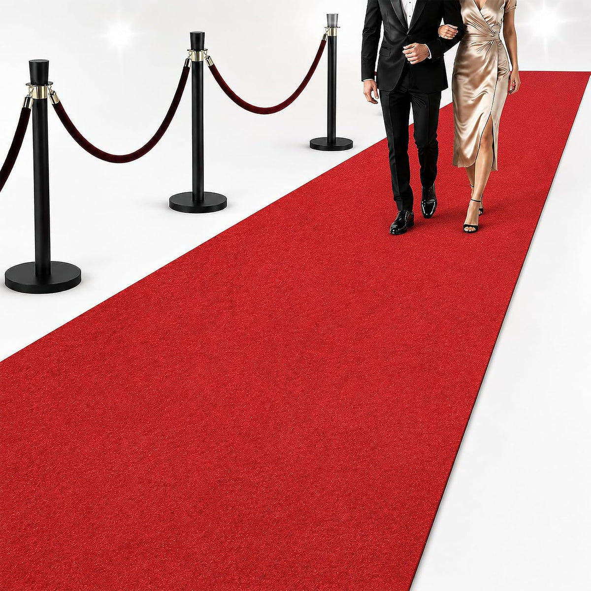 3 x 10 Ft Red Carpet Runner for Events, Non-Slip Aisle Runner with Rubber Bac...
