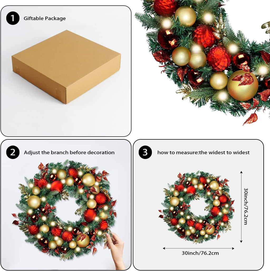 wanna-cul pre-lit 9ft christmas garland with lights 50, side view