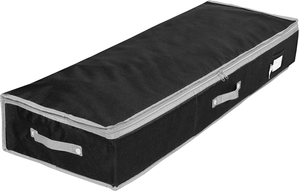 Wrapping Paper Storage Container | Gift Wrap Organizer Under Bed | 41”x14”x6” | Box Holder for 18-24 Rolls Up to 40” | 600D Oxford Material | Pockets for Ribbon, Bows, and Accessories (Black)
