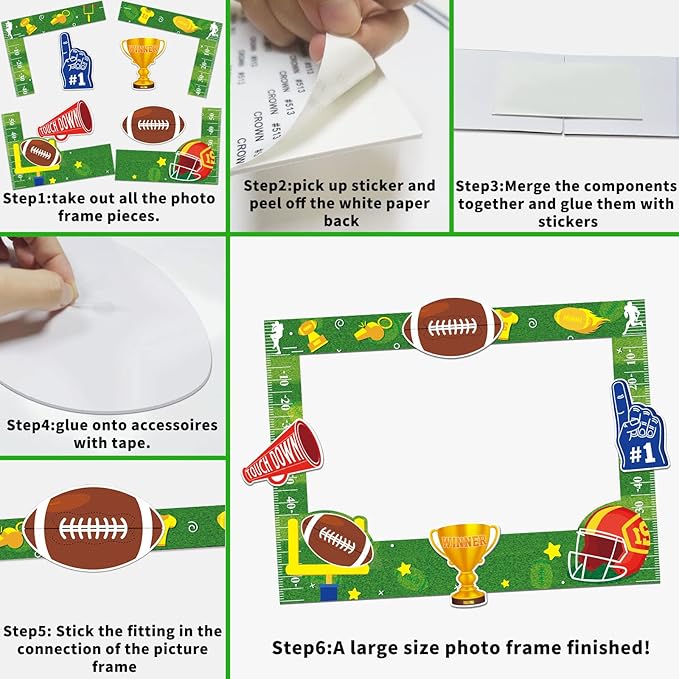 Super Bowl Game Photo Frame Party Supplies Decoration Large Size,Football Sport Game Day Party Supplies