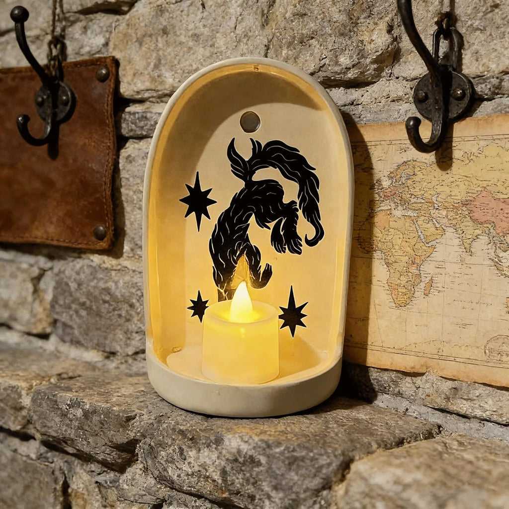 Sacred Wall Niche Collection, Handcrafted Hand-Shaped Ceramic Altar - Niche Decor & Candle Holder, Ideal Christmas/New Year Gift for Family Friends Colleagues (B)
