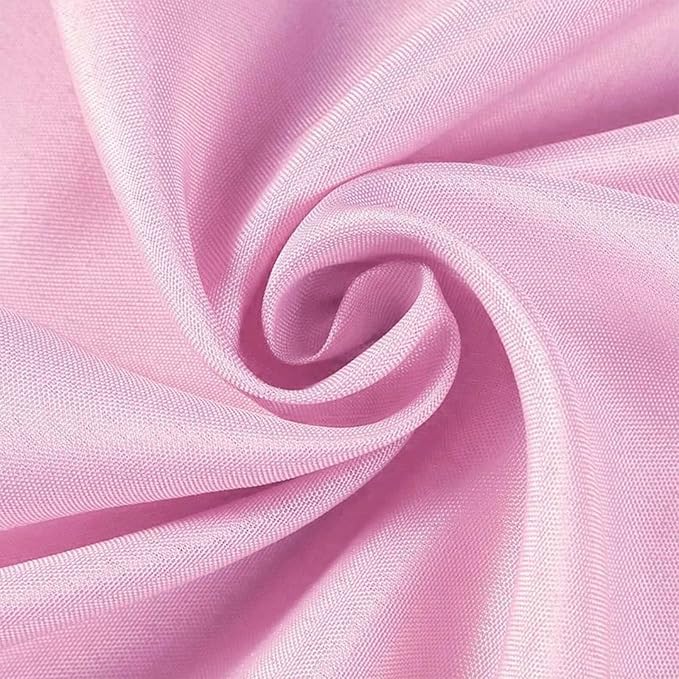 Efavormart Round Tablecloth, 132 Inch Stain & Wrinkle Resistant Washable Table Cloth, Decorative Polyester Fabric Table Cover for Banquet, Wedding, Dining- Pink
