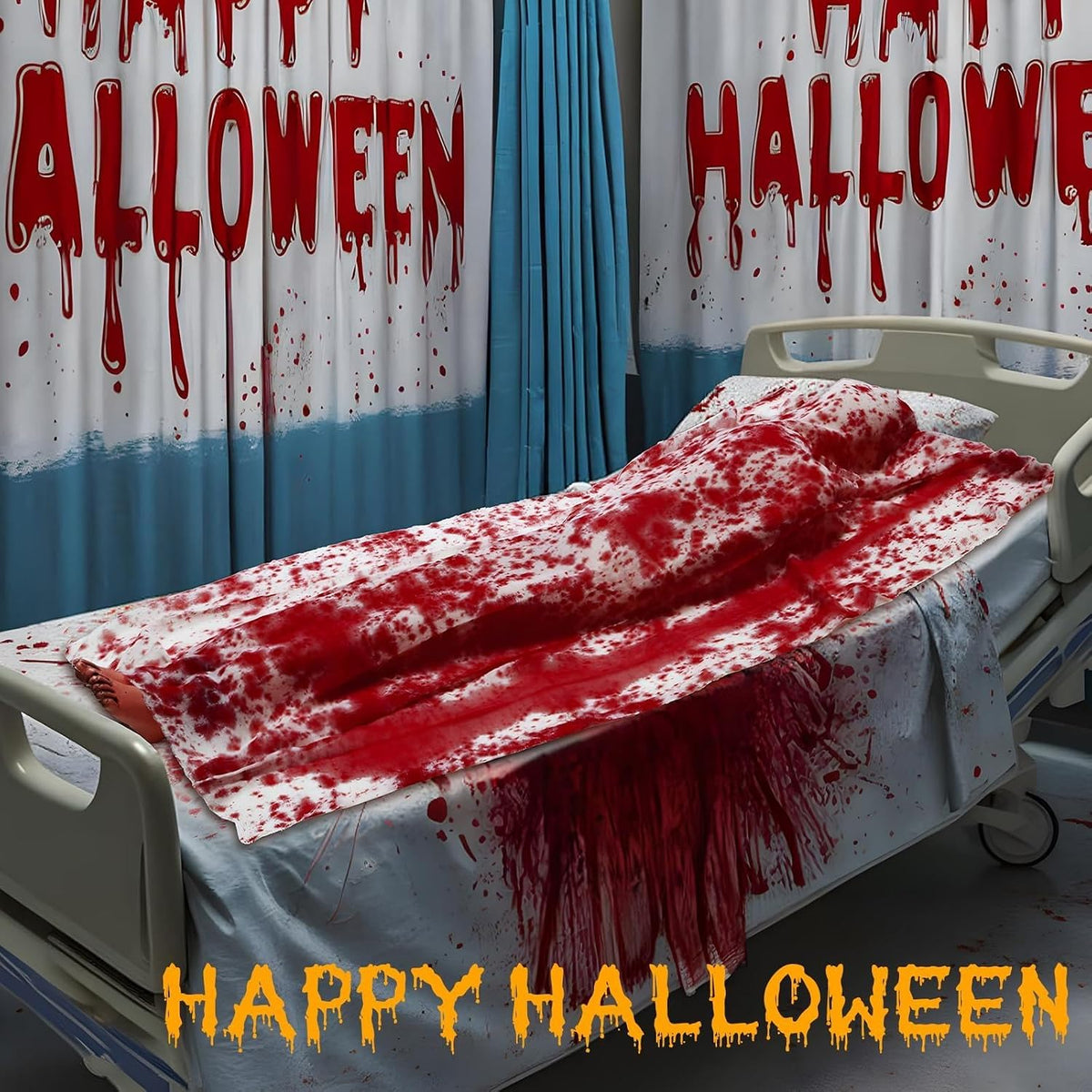 Halloween Decor – 5FT Bloody Corpse Prop, Lifesize Scary Dead Body Decoration...