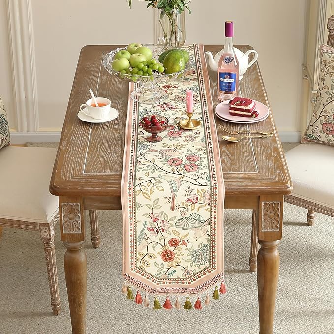 Velvet French Table Runner Farmhouse for Home Kitchen Dining Decor Parties Family Dinners Wedding 12"*118"
