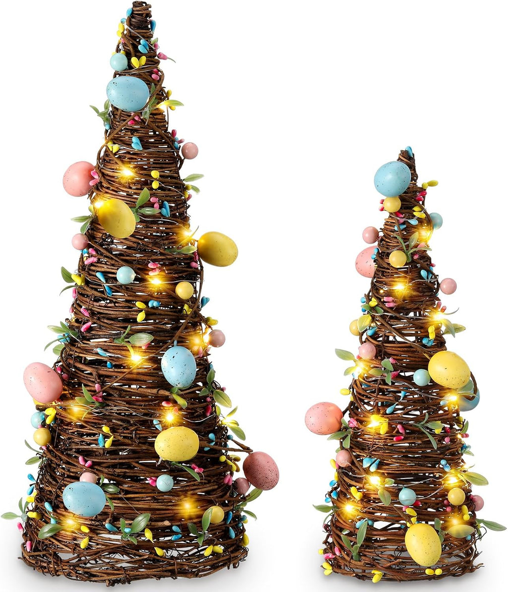 soulchen 2 pcs easter rattan cone tree decoration, package contents