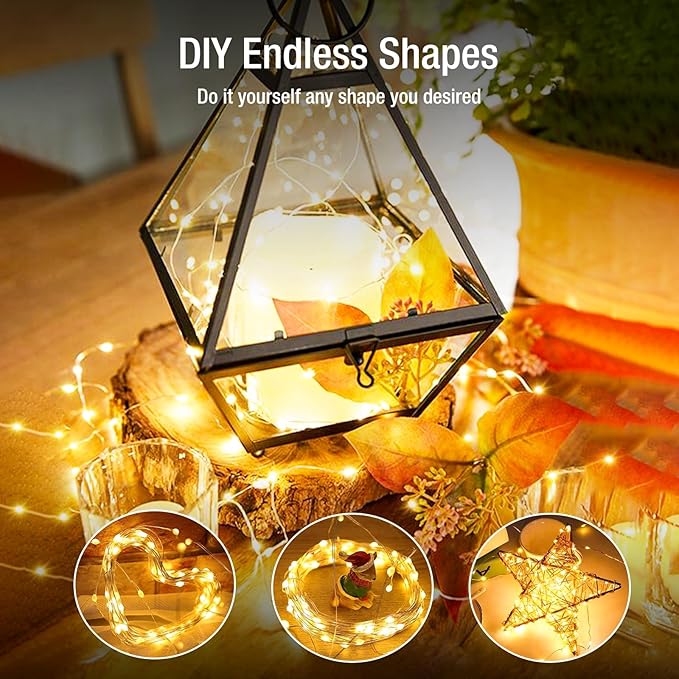 6 Pack Fairy Lights Battery Operated - 7ft 20 Led Twinkle Lights 3 Modes, Bulk Mini String Lights Waterproof for Mason Jars Vases DIY Party Wedding Decoration Christmas -Warm White