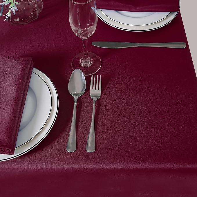 Cupuamon Square Tablecloth 70x70 inch Washable Polyester Fabric Table Cloth for Wedding Party Dining Banquet Decoration（70x70,Burgundy）