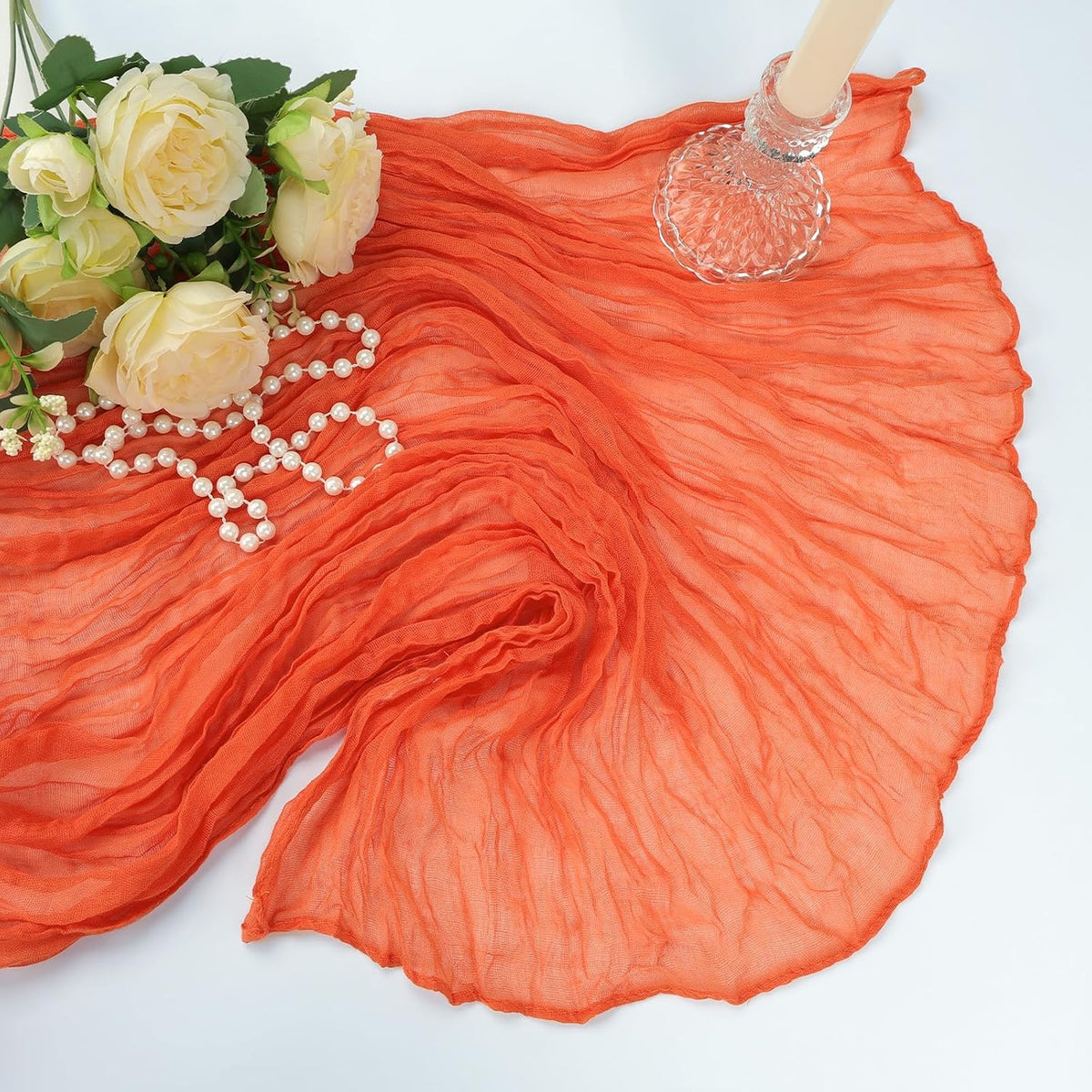 12 Pack 35 x 120 Inch Orange Table Runner Cheesecloth 10Ft