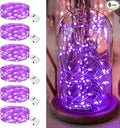 6 Pack Fairy Lights Battery Operated - 7ft 20 Led Twinkle Lights 3 Modes, Bulk Mini String Lights Waterproof for Halloween Holiday Mason Jars Vases DIY Decoration Christmas-Purple