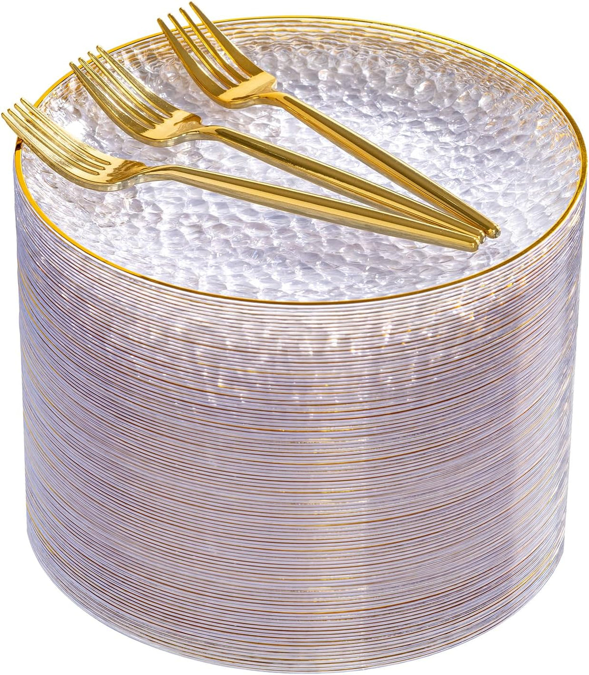 DaYammi 240Pcs Gold Plastic Plates Including 120Pcs Dessert Plates and 120Pcs...
