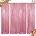 ShinyBeauty Sequin Backdrop Curtains 4 Panels Fuchsia Pink 2FTx8FT Sequin Fabric Photo Backdrop Curtains Fuchsia Pink Glitter Curtains for Party Baby Shower Studio Backdrop